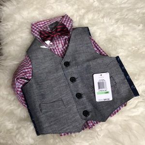 NWT nautica 18m vest tie button up